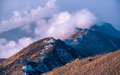 Scenic view of mountains against sky