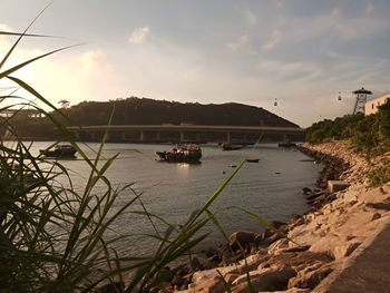 Scenic view of river against sky