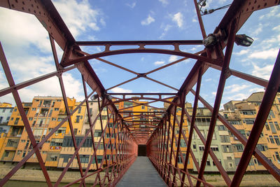 The eiffel bridge in the city of girona, spain