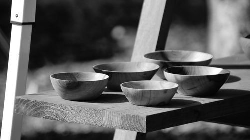 Close-up of tea cup on table