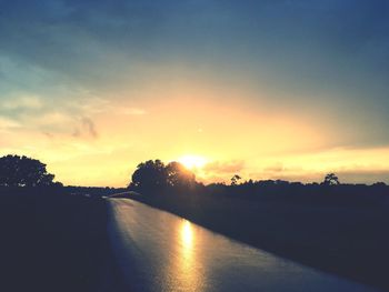 Scenic view of silhouette landscape against sky during sunset