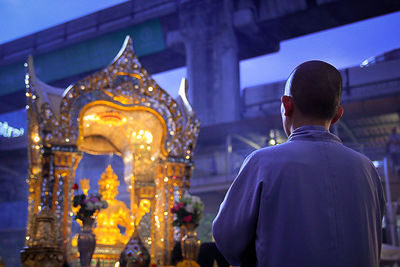 Tourists at night