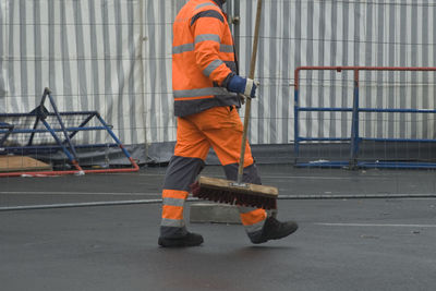 Street sweeper and road cleaning as part of public service