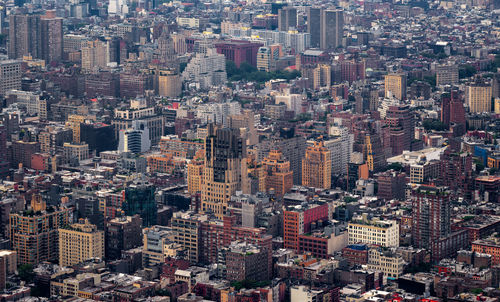 High angle view of buildings in city