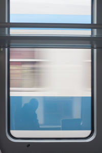 Close-up of train window