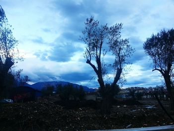 Scenic view of landscape against cloudy sky