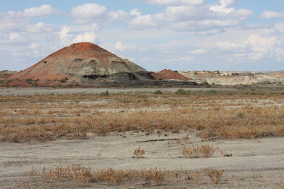 Scenic view of desert against sky