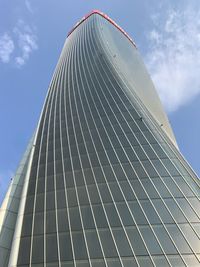 Low angle view of modern building against sky