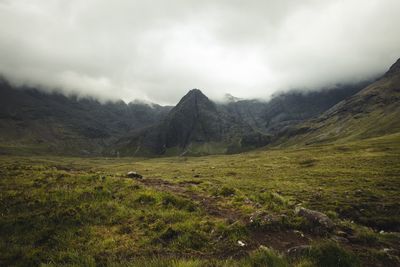 Scenic view of mountains against sky