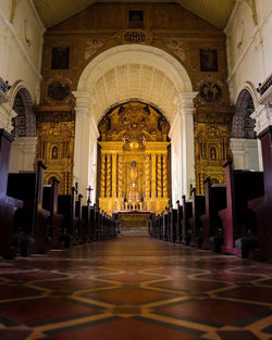 View of temple in building