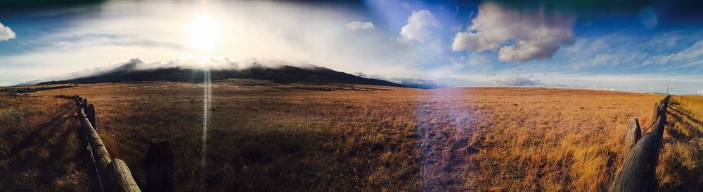 Panoramic shot of sand against sky