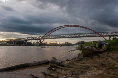 Bridge over river against sky