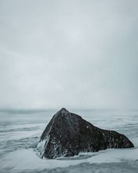 Scenic view of sea against sky during winter