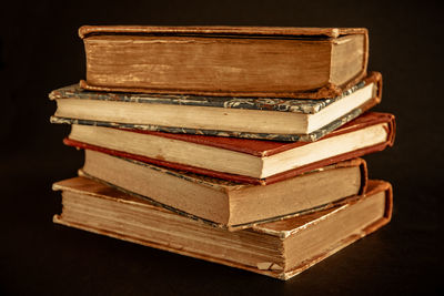 Close-up of books on table