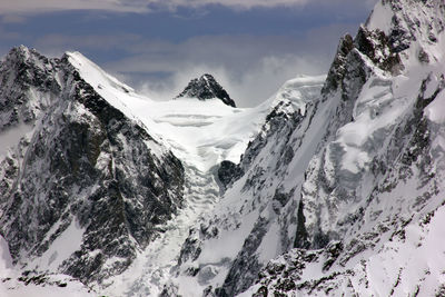 Scenic view of snow mountains against sky