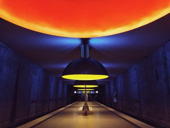 Illuminated lamp in tunnel