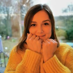 Portrait of young woman in winter