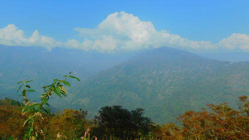 Scenic view of mountains against sky