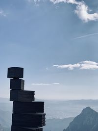 Low angle view of stack of mountain against sky