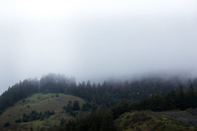 Scenic view of mountains against sky during winter