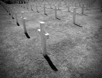 View of cross on cemetery