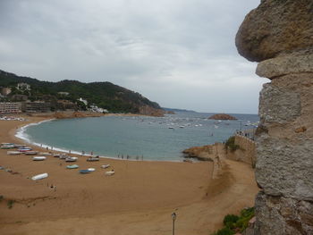 High angle view of beach against sky