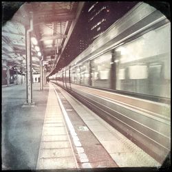 Train at railroad station platform
