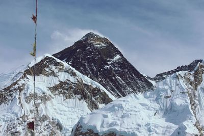 Snow covered mountain against sky