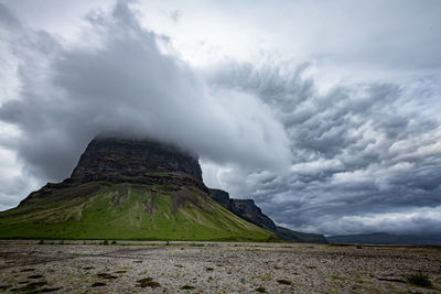 Scenic view of land against sky