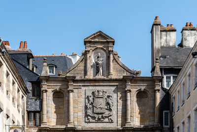 Vannes, france. saint-vincent gate against blue sky. brittany france