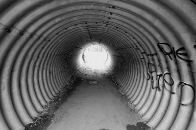 Interior of illuminated tunnel