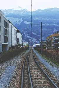 Railroad tracks against sky