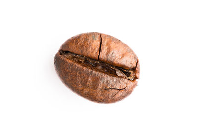 High angle view of bread against white background