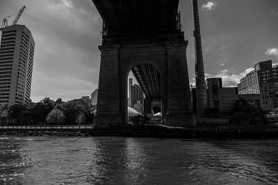 Bridge over river against sky