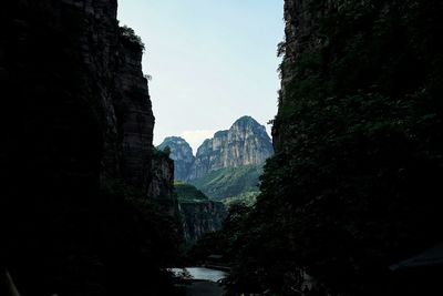 Scenic view of rocky mountains