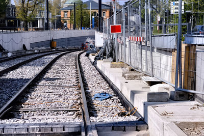 Train at railroad station platform