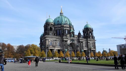 Low angle view of berlin cathedral against sky