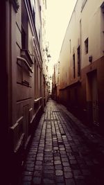 Narrow alley in city