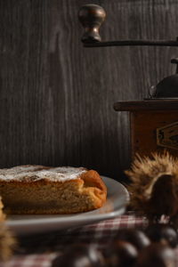 Close-up of cake on table