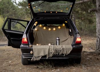 Illuminated lights in car trunk