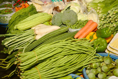 Vegetables on market stall