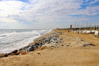 Scenic view of beach against sky