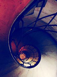 Angle view of spiral staircase