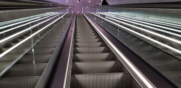 Low angle view of escalator