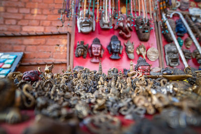 Close-up of various objects in market