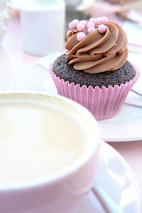 Close-up of cupcakes on table