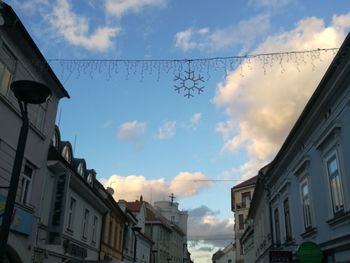 Low angle view of buildings against sky