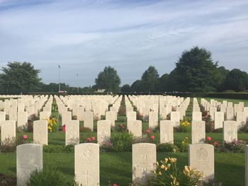 View of cemetery against sky