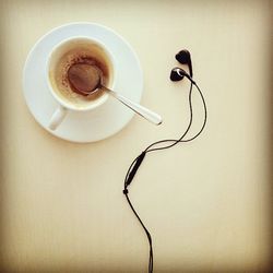 Coffee cup on table