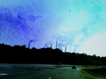 View of road against blue sky